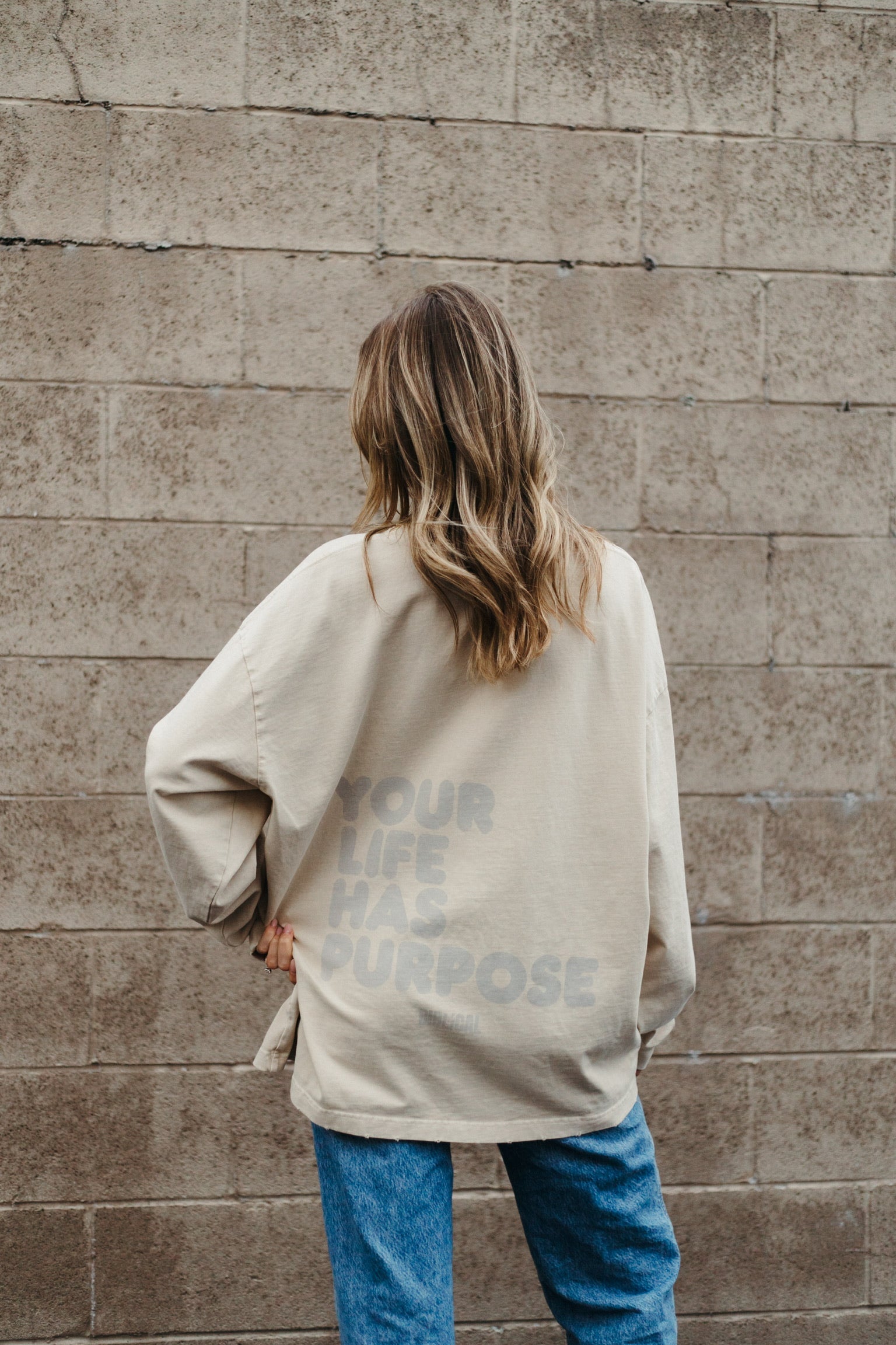 Washed Apricot Purpose Long Sleeve