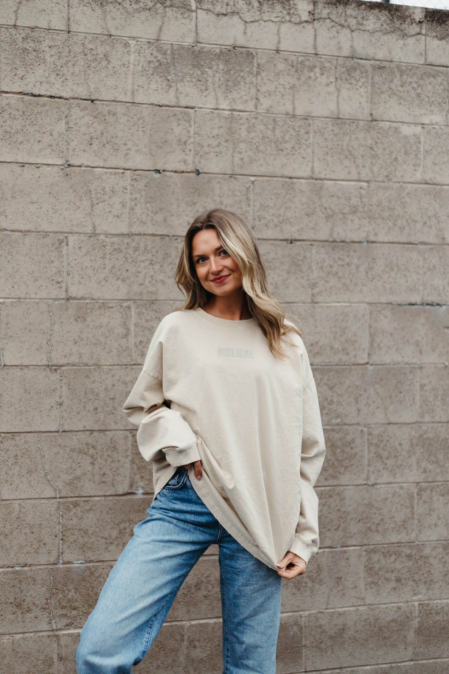 Washed Apricot Purpose Long Sleeve