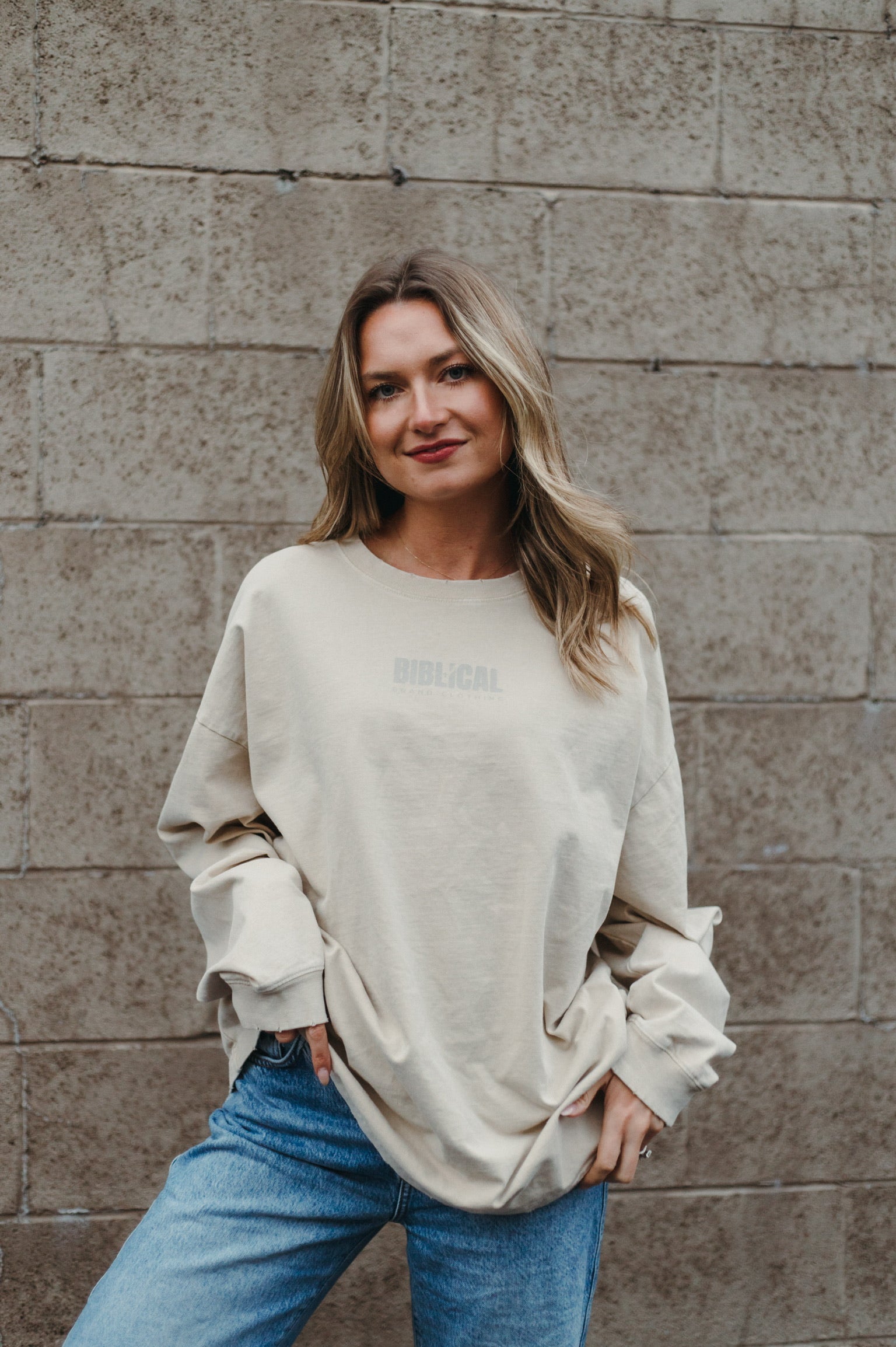 Washed Apricot Purpose Long Sleeve